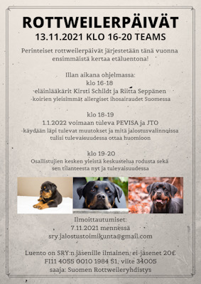 Rottweilerpäivät 13.11.2021